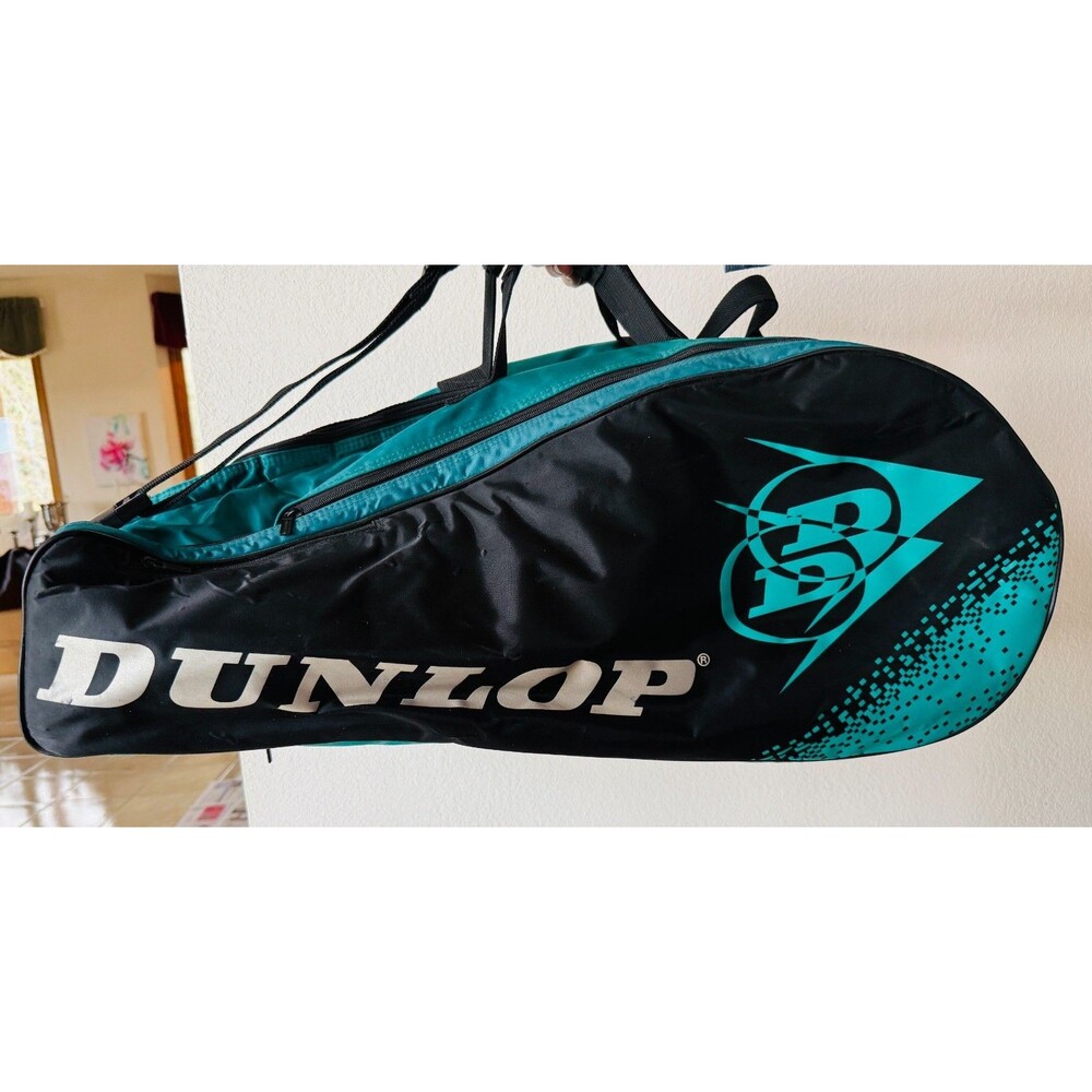 DUNLOP Tennis Racquet Bag for 12 Rackets Teal + Black Brand New Old Stock